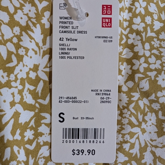 UNIQLO Women's printed front slit camisole dress Size Small - Picture 6 of 7